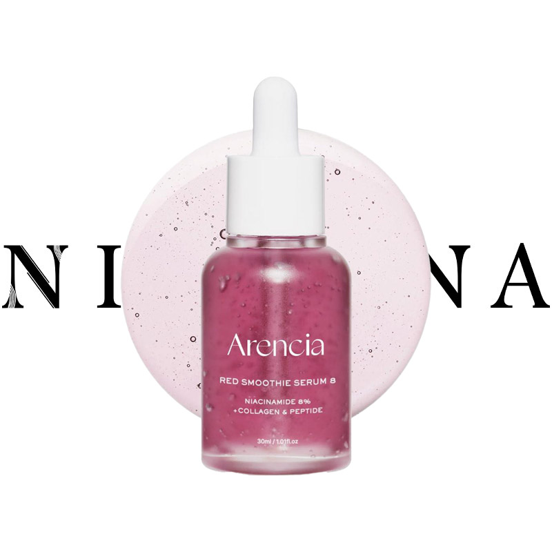سرم کلاژن و نیاسینامید 8 درصد اسموتی قرمز ارنسیا ARENCIA FRESH RED SMOOTHIE SERUM 8