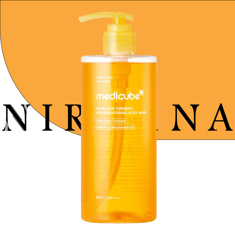 شوینده لایه بردار ملایم ,روشن کننده بدن کوجیک اسید و زرد چوبه مدی کیوب MEDICUBE KOJIC ASID TURMERIC BIRGHTENING BODY WASH